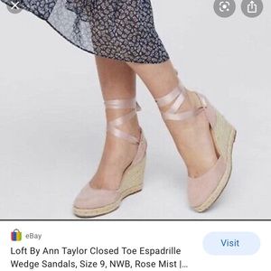 8.5 close toe espadrille wedges NWT